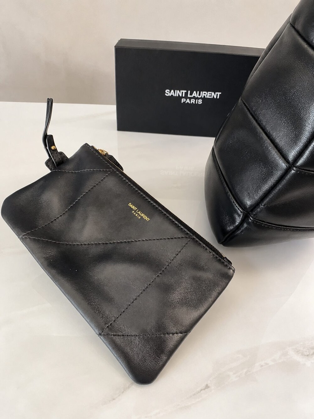 Yves Saint Laurent Jamie Medium Black Quilted Lambskin Tote Bag - Picture 5 of 9